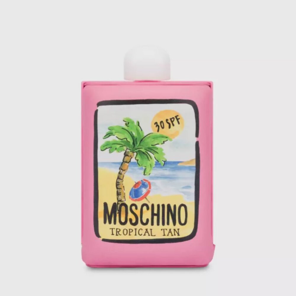 SS22 MOSCHINO Tropical Tan Clutch Pink Padded Nappa Leather Sunscreen 30SPF - Picture 5 of 16